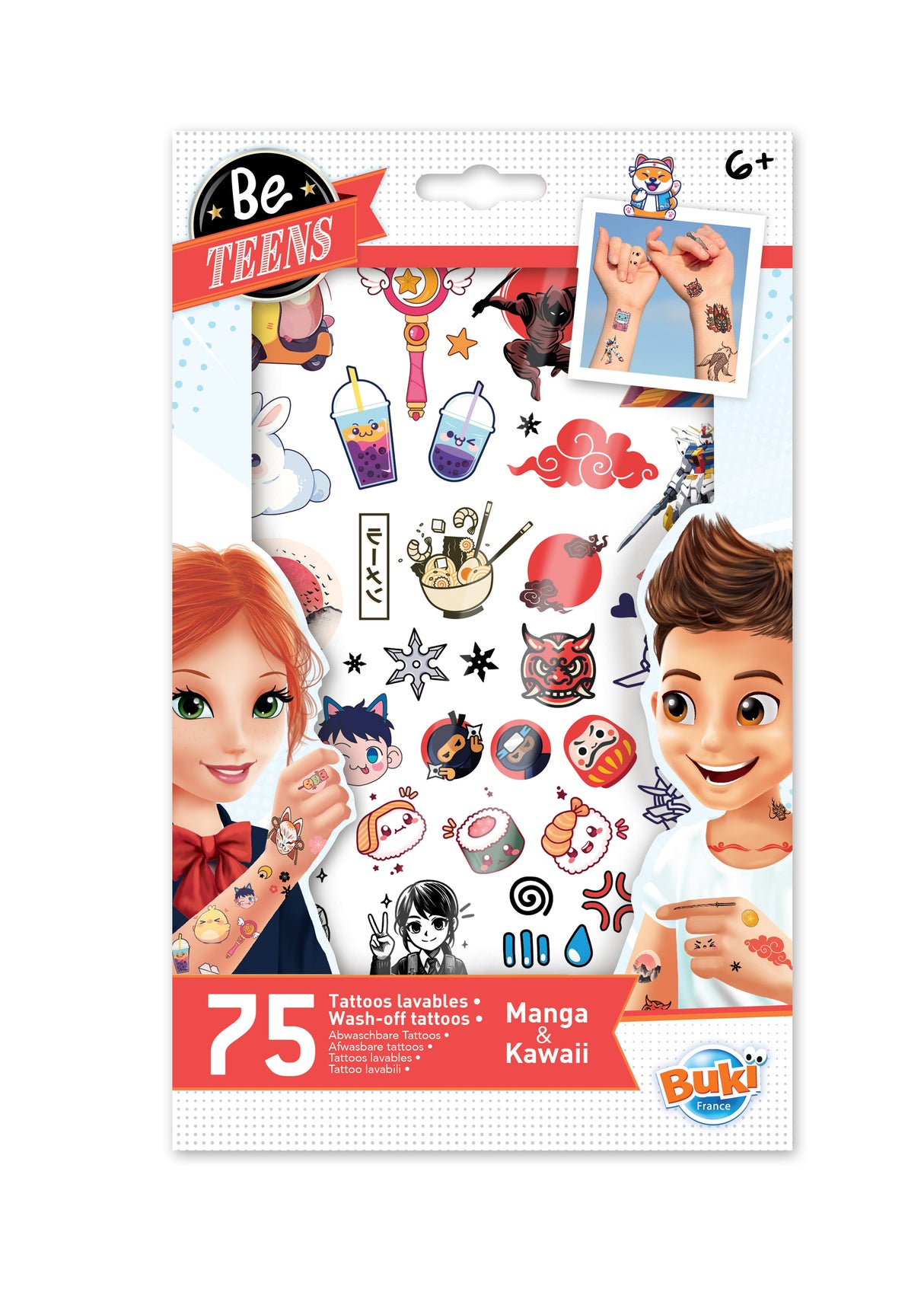 Buki Washable Tattoo Set Manga Style 75 pc TA007I