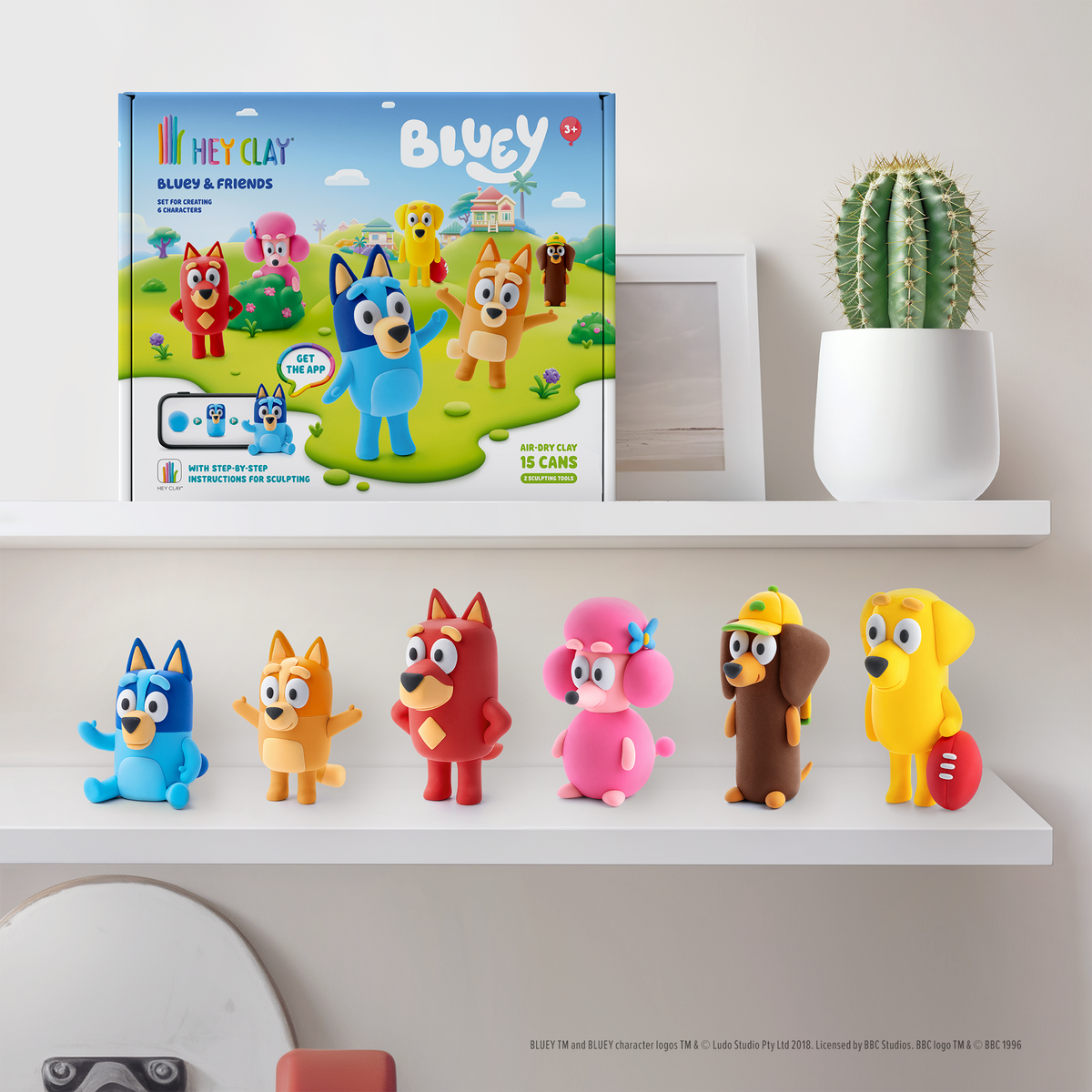 HEY CLAY Modeling Clay 15 Pieces: Bluey & Friends 15031E