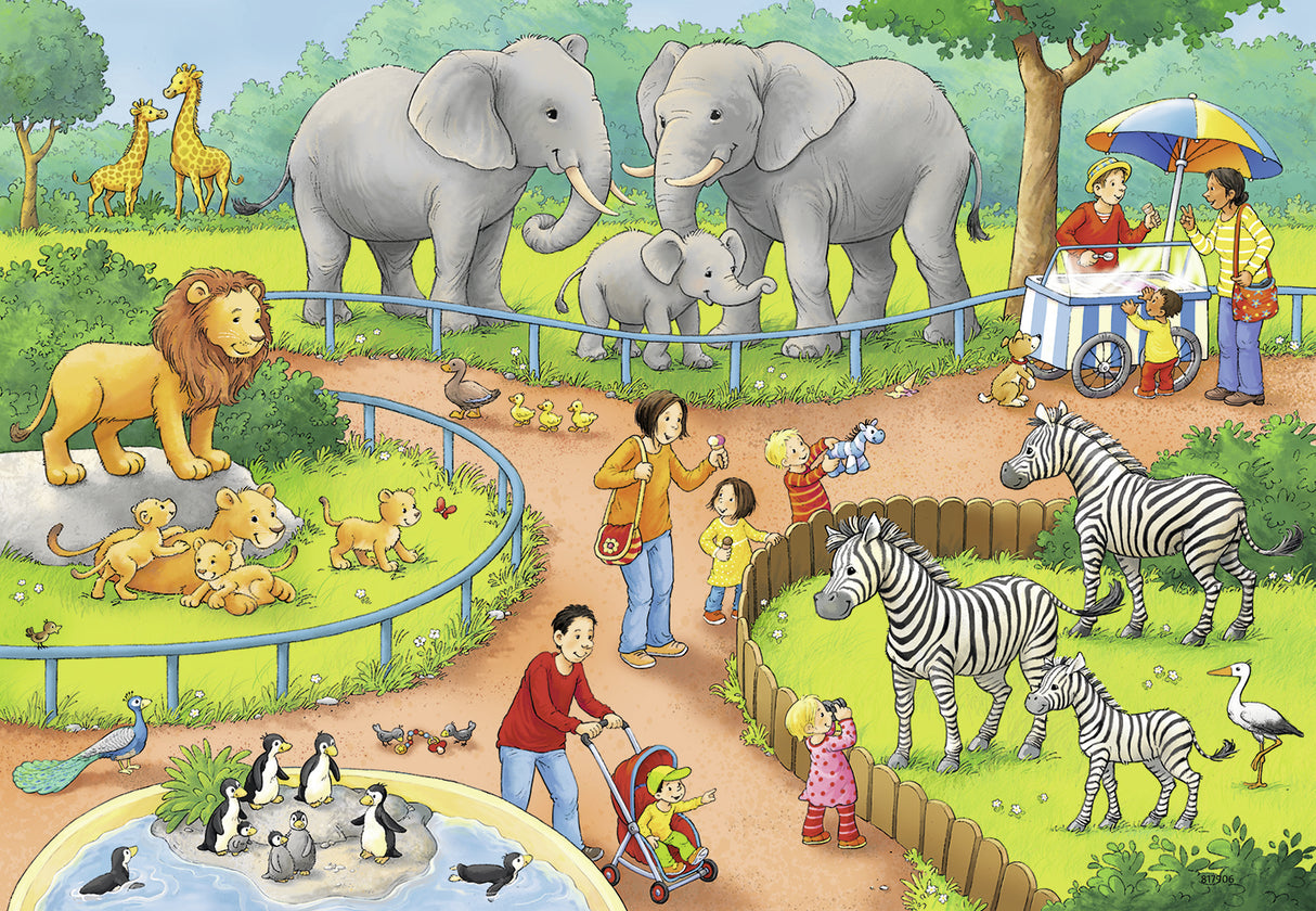 Ravensburger Puzzle 2x24 pc A Day at the Zoo 078134V