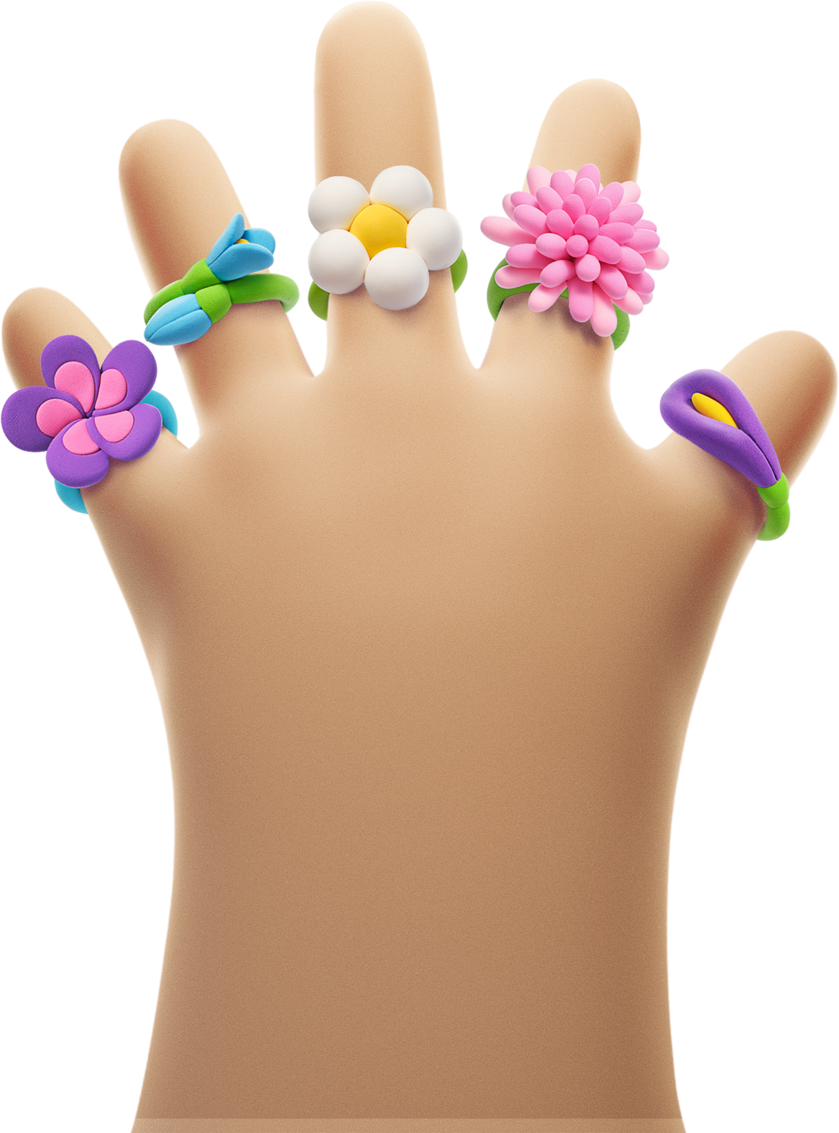 HEY CLAY Modeling Clay Rings Flower  31001E