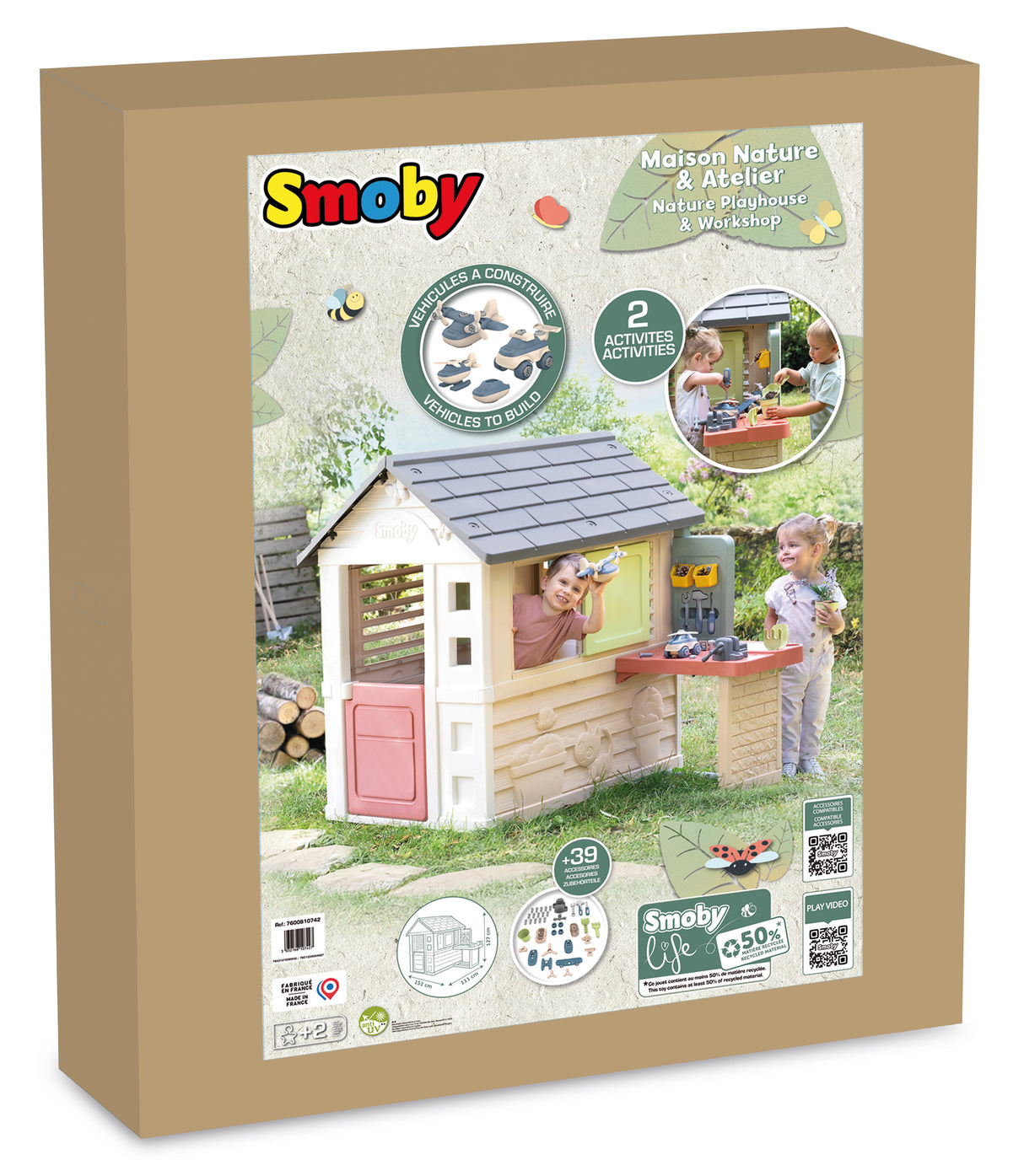 Smoby Life Nature Playhouse + Workshop 810742S