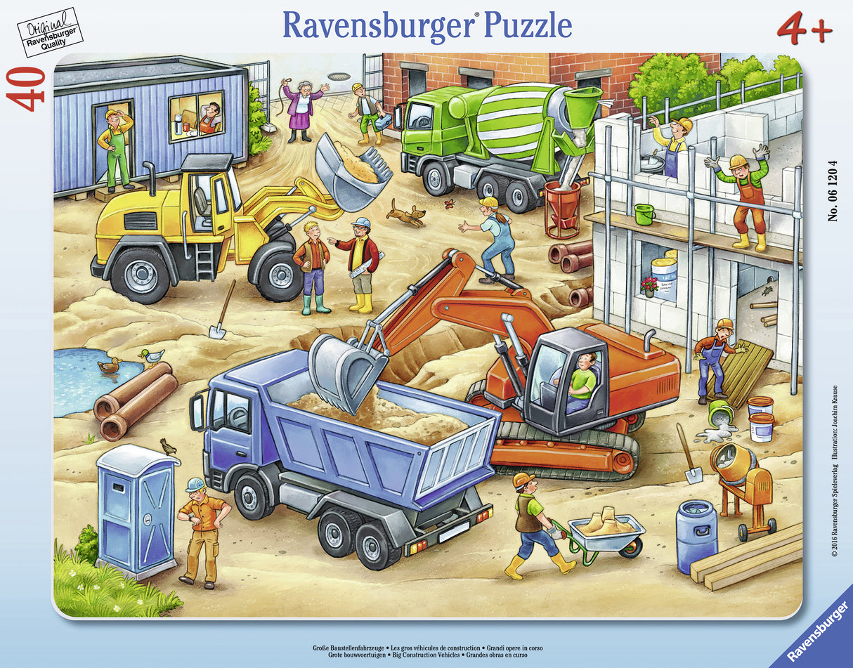 Ravensburger Frame Puzzle 40 pc Large construction Site 061204V