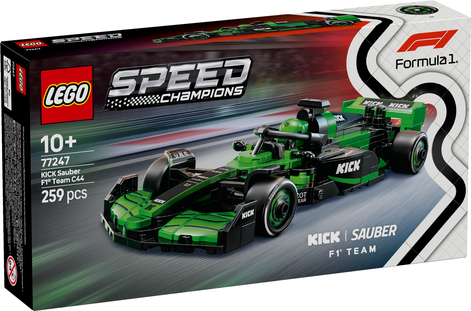 LEGO Speed Champions KICK Sauber F1 Team C44 Race Car 77247L