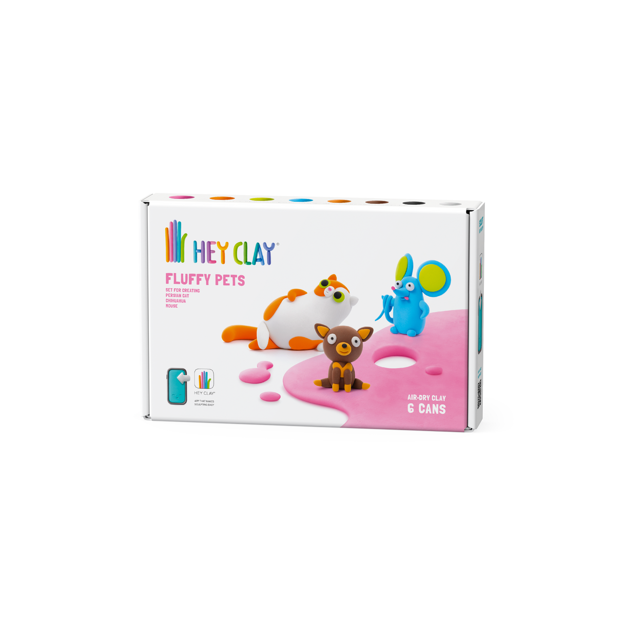 HEY CLAY Modeling Clay Furry Animals 6 pc 60045E