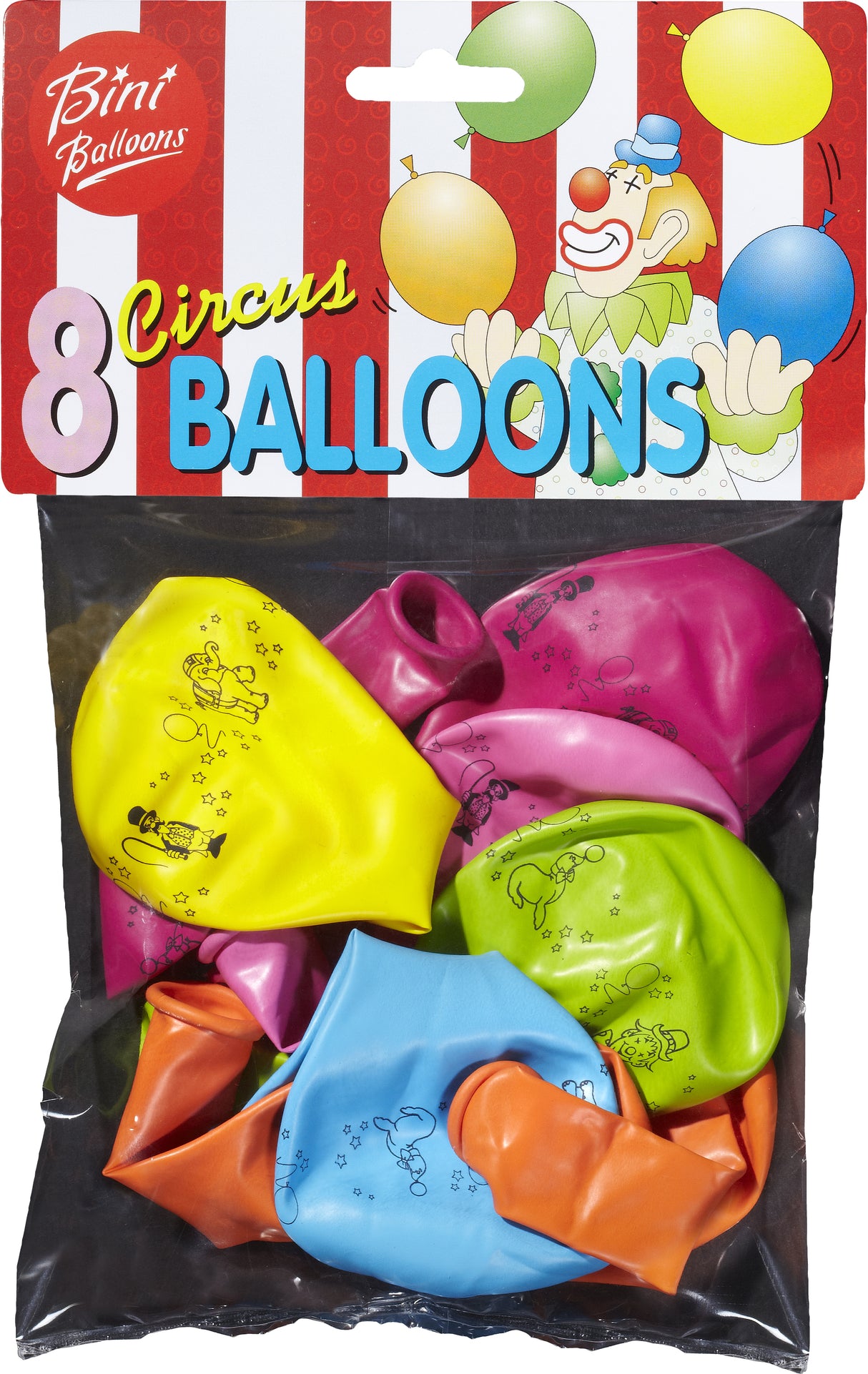 Bini Circus Balloons, 8 Pieces 80803H