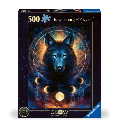 Ravensburger Glow In The Dark Puzzle 500 Pieces: Lunar Wolf 12000442V