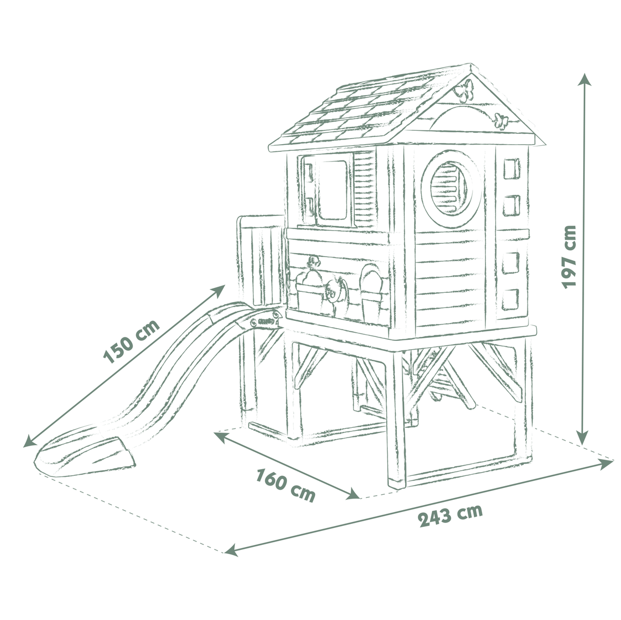 Smoby Playhouse On Stilts + Slide 810802S