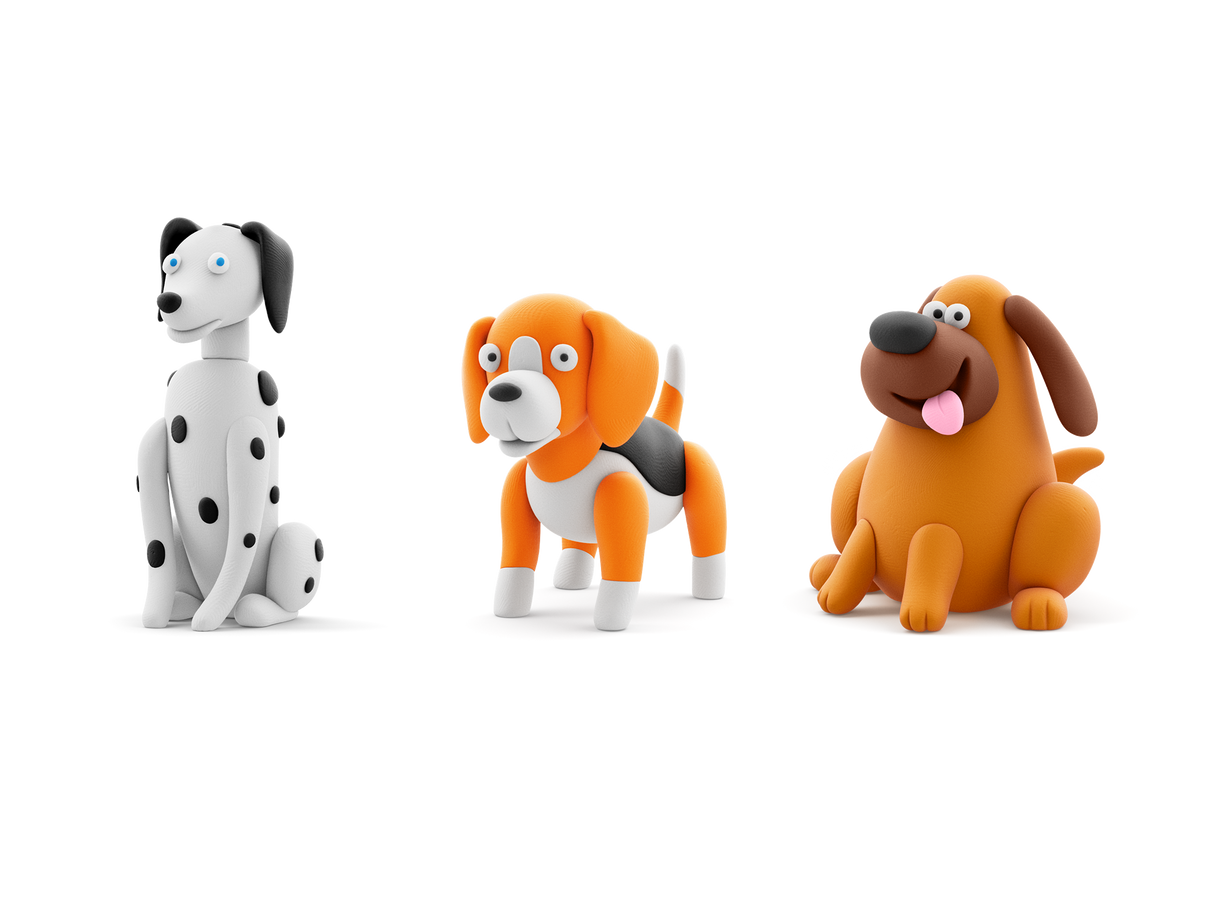 HEY CLAY Modeling Clay 6 Pieces: Dog Buddies 2 60058E