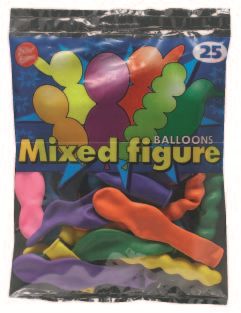 Bini Mixed Figure Balloons, 25 Pieces 82503H