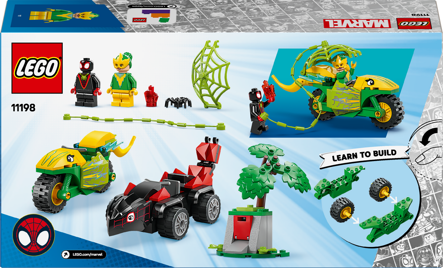 LEGO Spidey Spin and Electro Dinosaur Vehicle Chase 11198L