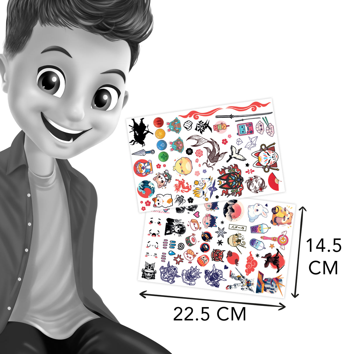 Buki Washable Tattoo Set Manga Style 75 pc TA007I