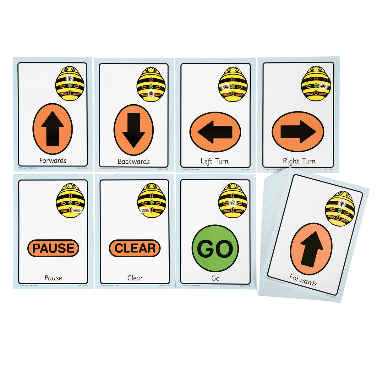 TTS A5 Bee-Bot Sequence Cards ITSCARDB