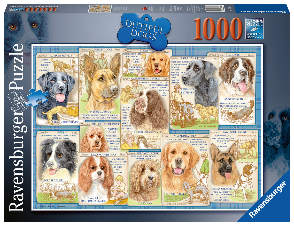 Ravensburger Puzzle 1000 pc Obedient Dogs 165087V