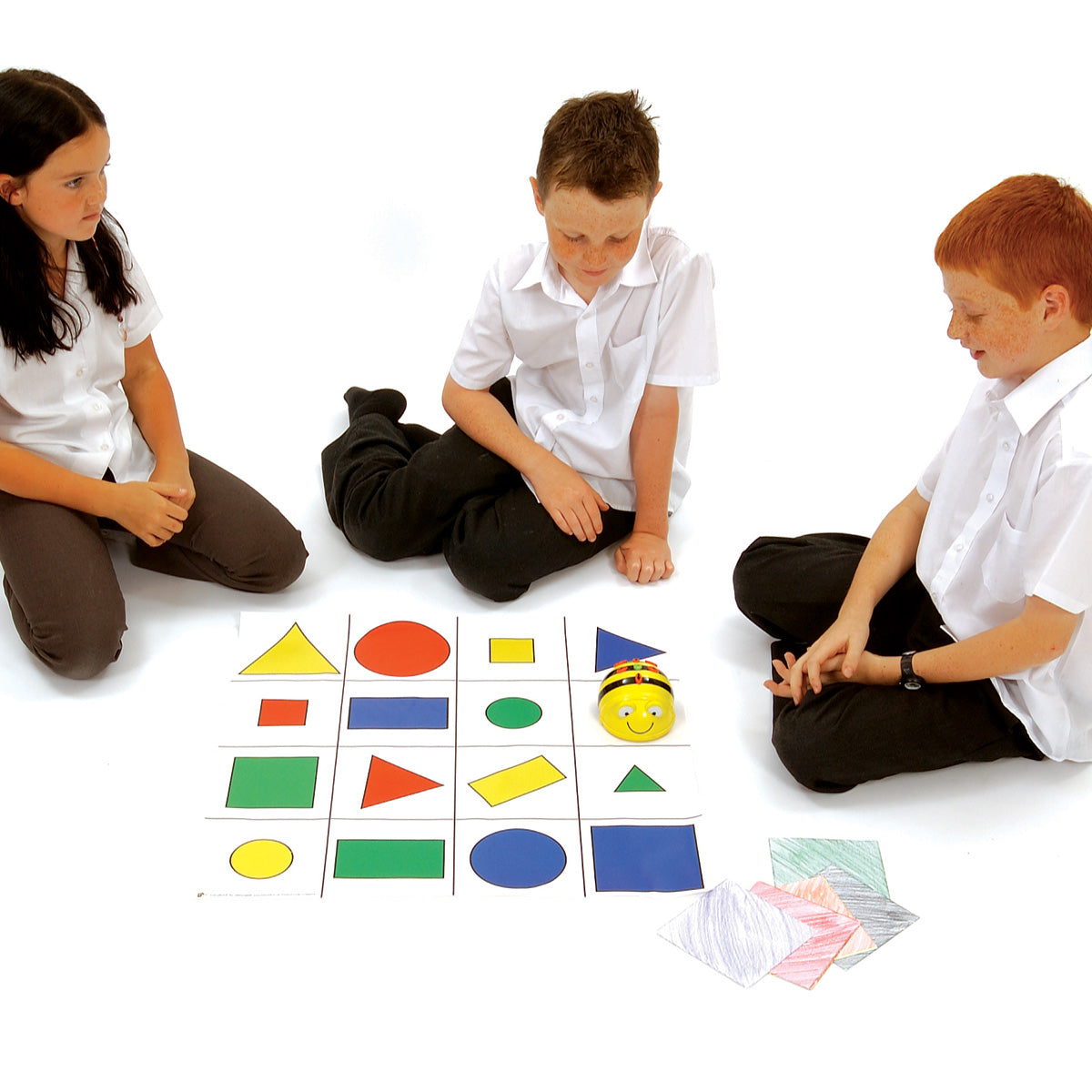 TTS Bee-Bot and Blue-Bot Shapes, Colour and Size Mat IT00854B
