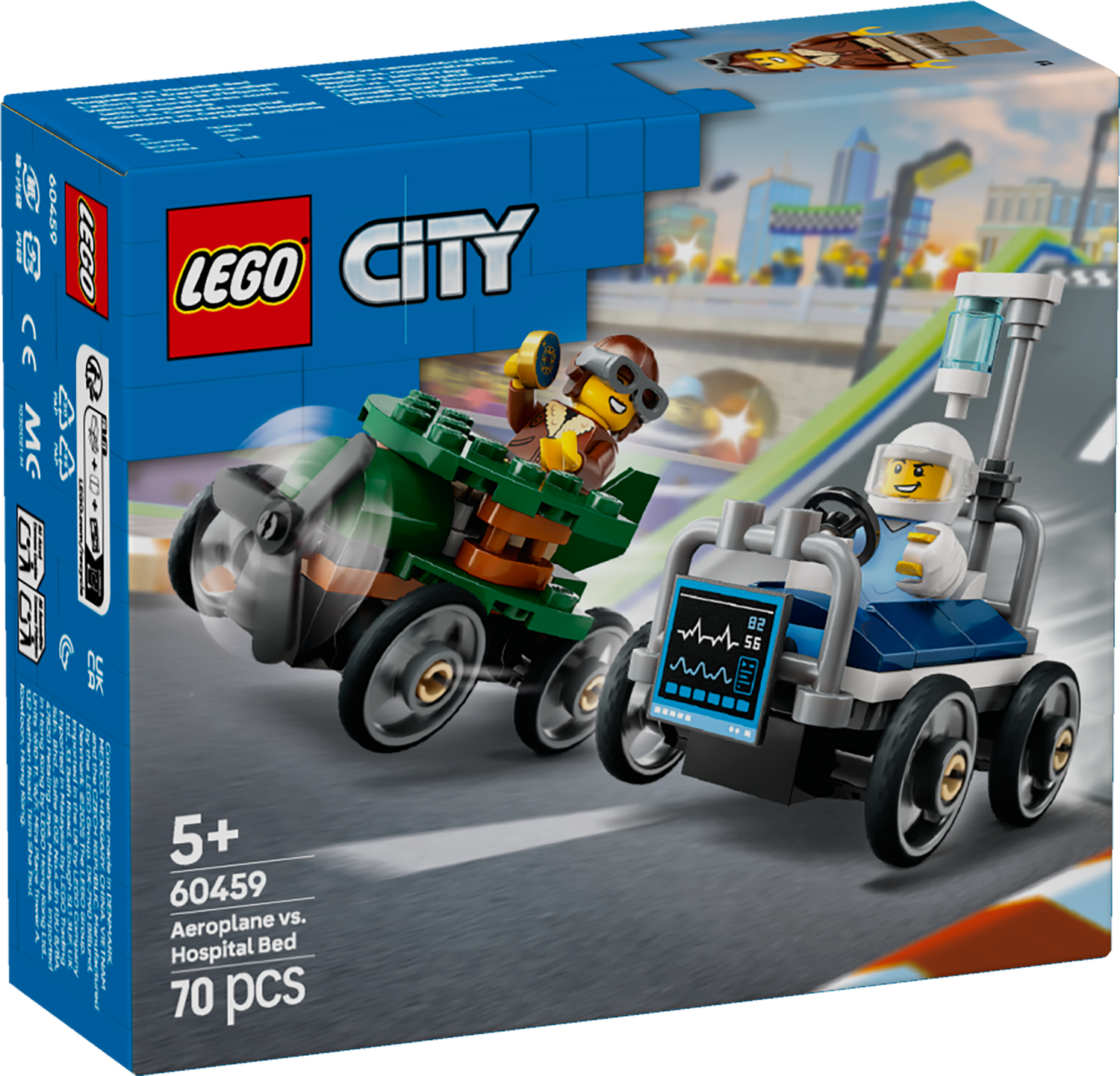 LEGO City Aeroplane vs. Hospital Bed Race Car Pack 60459L