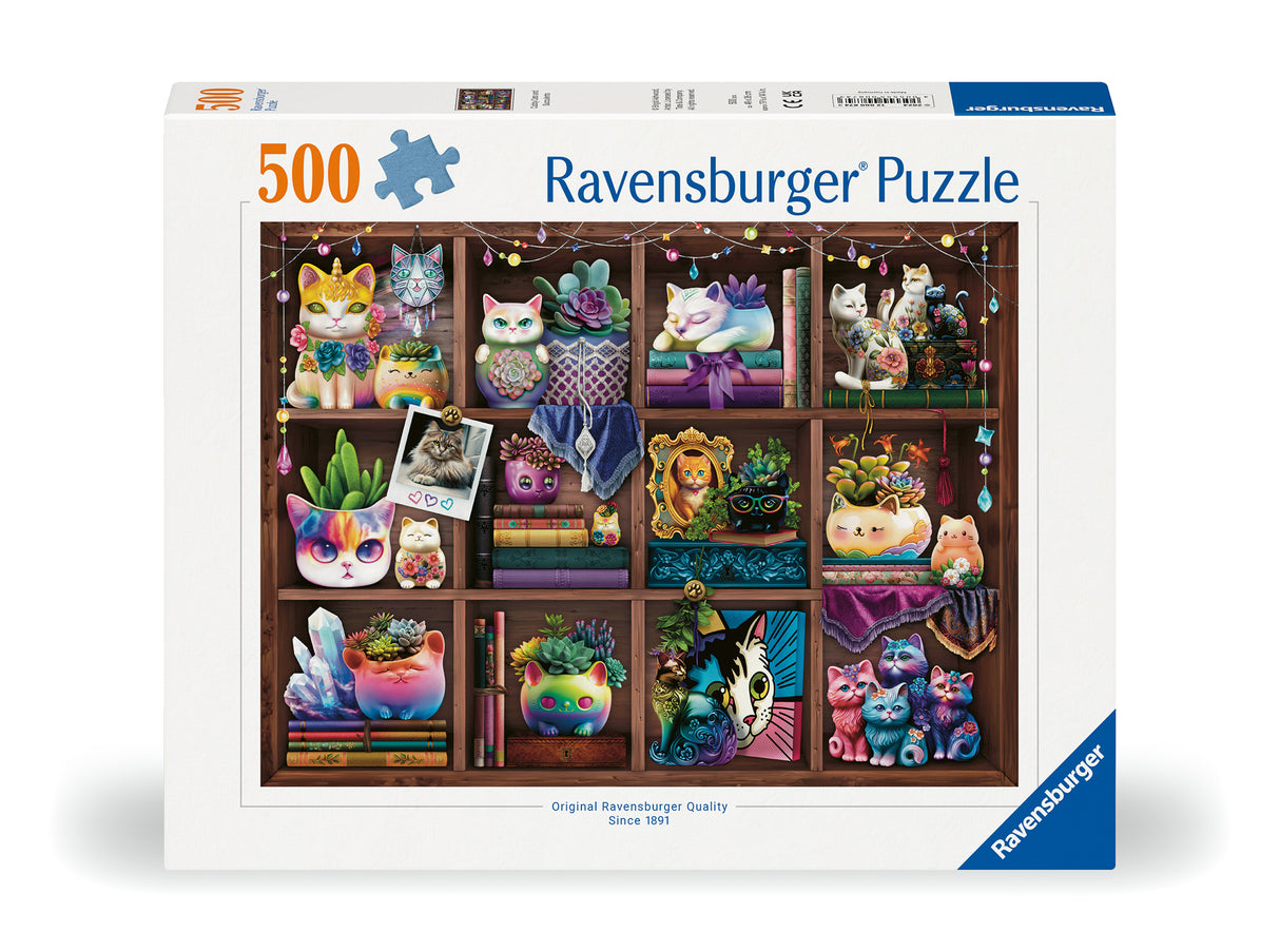 Ravensburger Puzzle 500 Pieces: Cubby Cats and Succulents 12000874V
