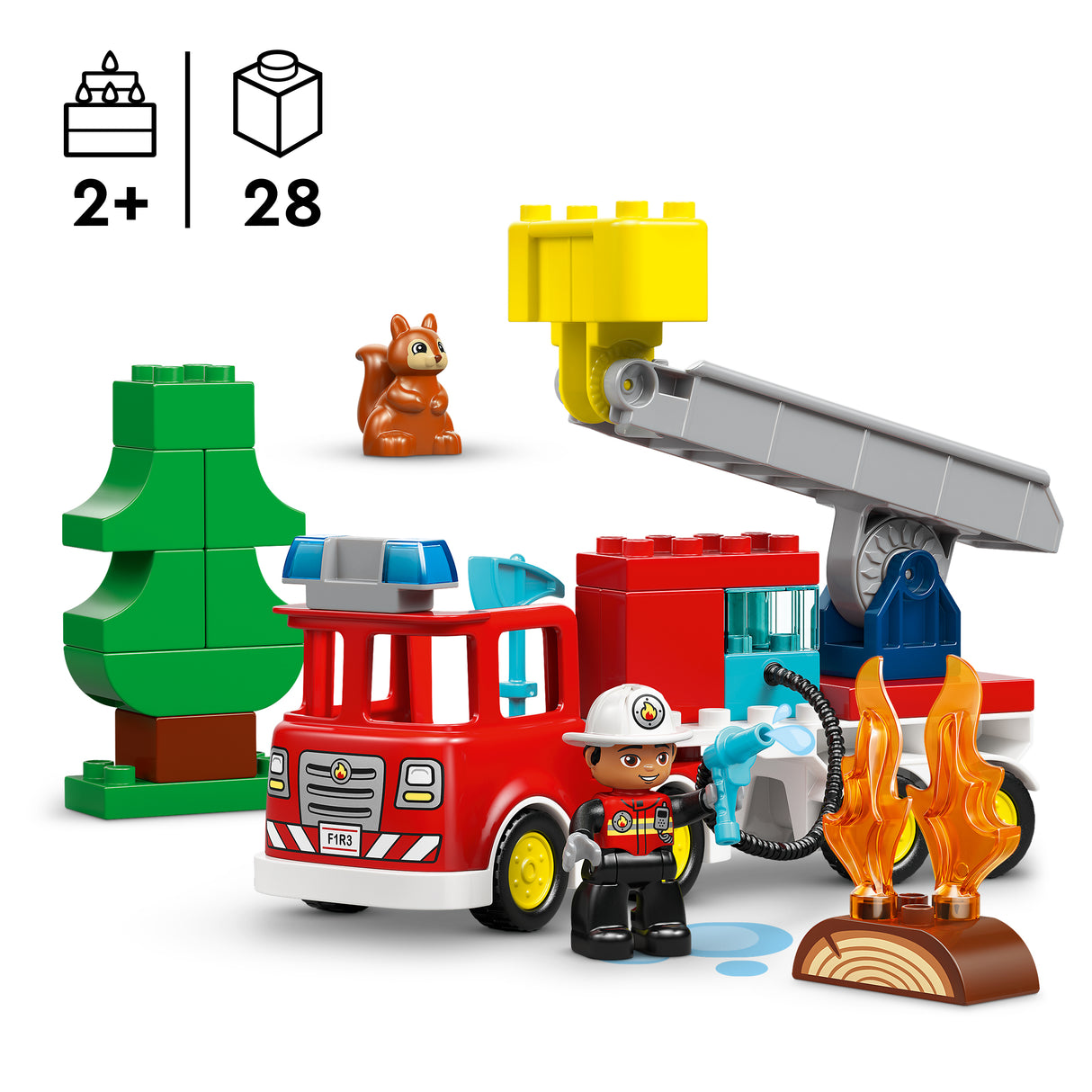 LEGO DUPLO Fire Truck with Hose and Firefighter 10473L