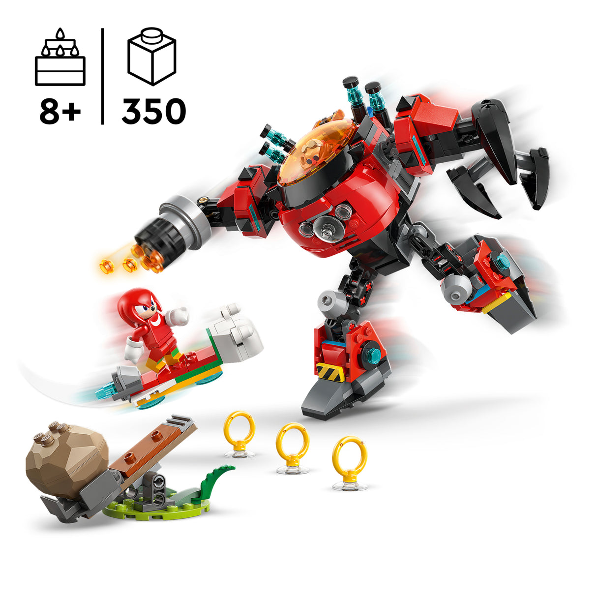 LEGO Sonic Knuckles vs. Dr. Eggman Egg Crusher Mech 77005L