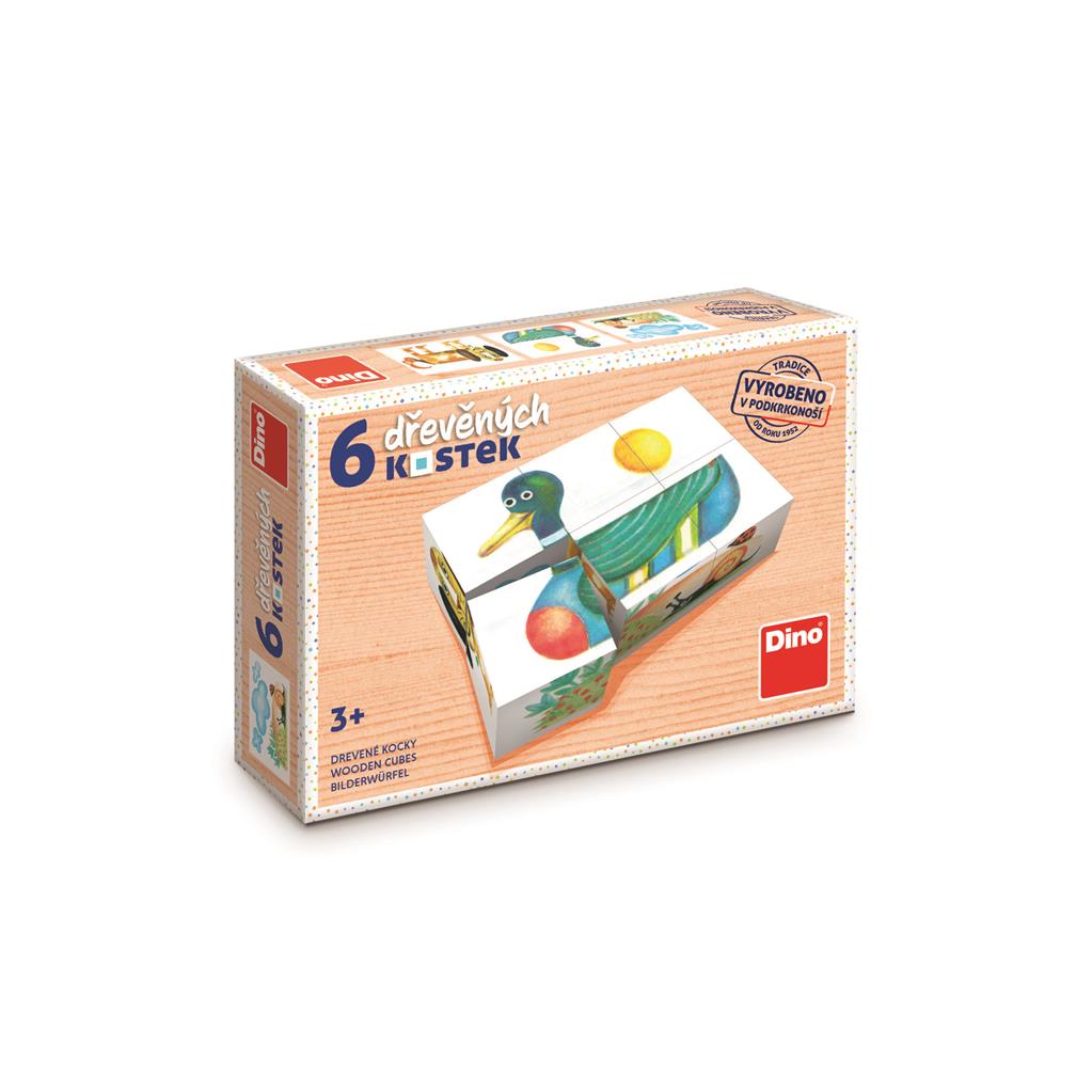 Dino wooden block puzzle 6 pc Duck 38104D