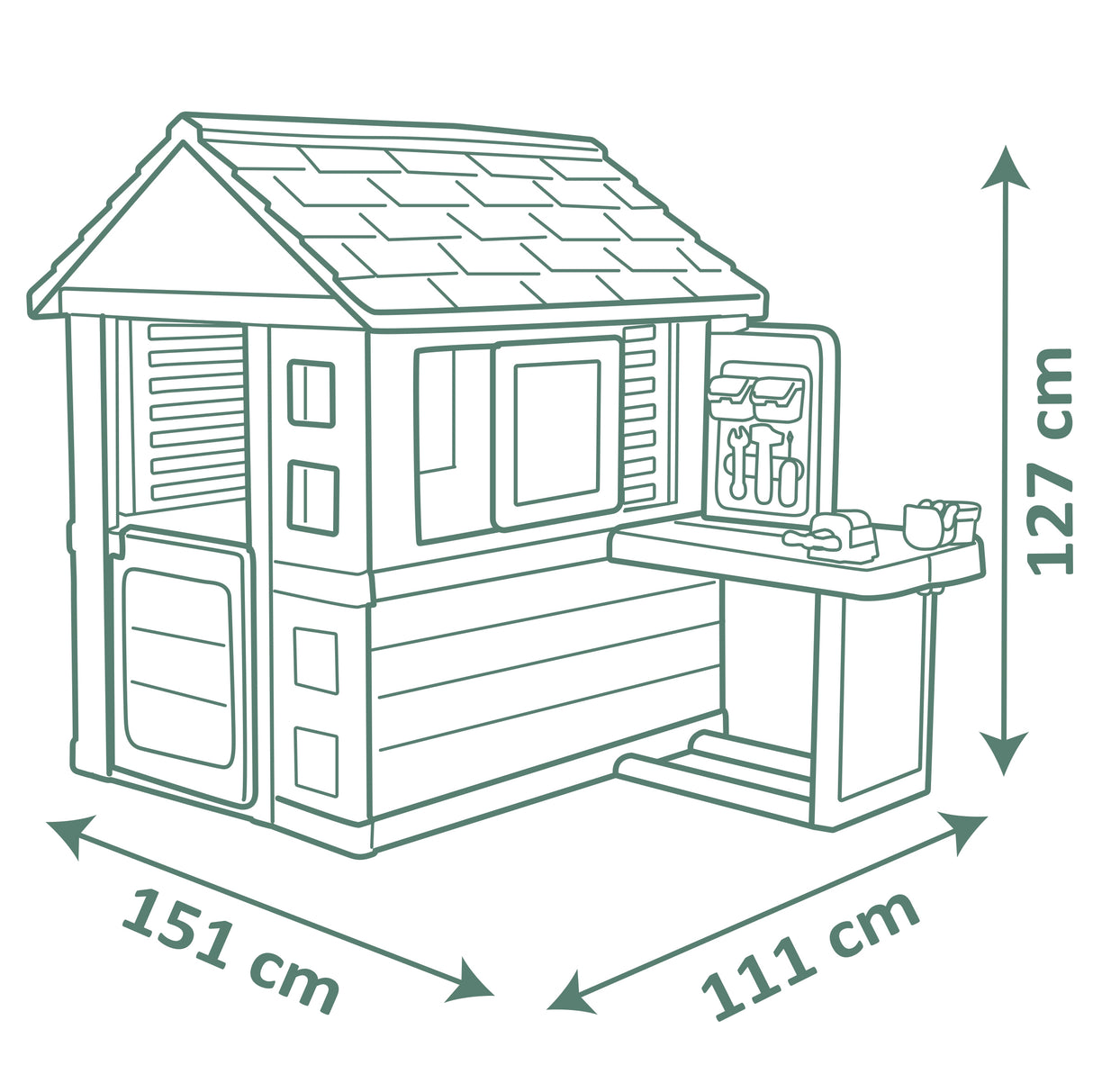 Smoby Life Nature Playhouse + Workshop 810742S