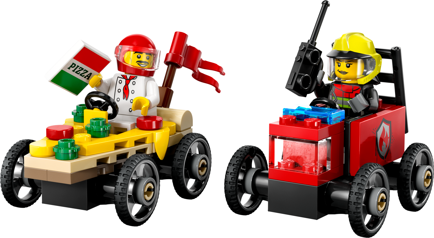 LEGO City Pizza vs. Fire Truck Race Car Pack 60458L