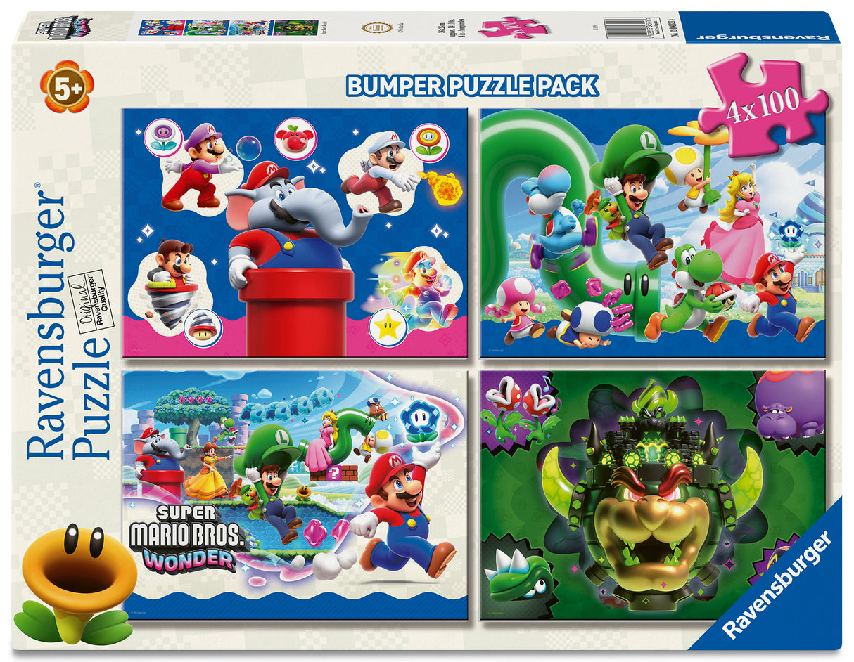Ravensburger Puzzle 4x100 XL Pieces: Super Mario Bros.  Wonder  12004321V