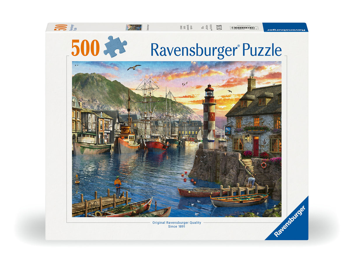 Ravensburger Puzzle 500 pc Sunrise in the Harbor 12000212V