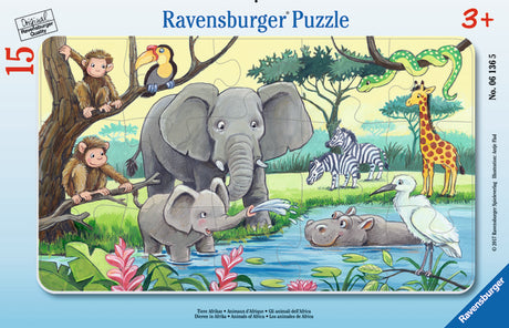 Ravensburger Small Frame Puzzle 15 pc African Animals 061365V
