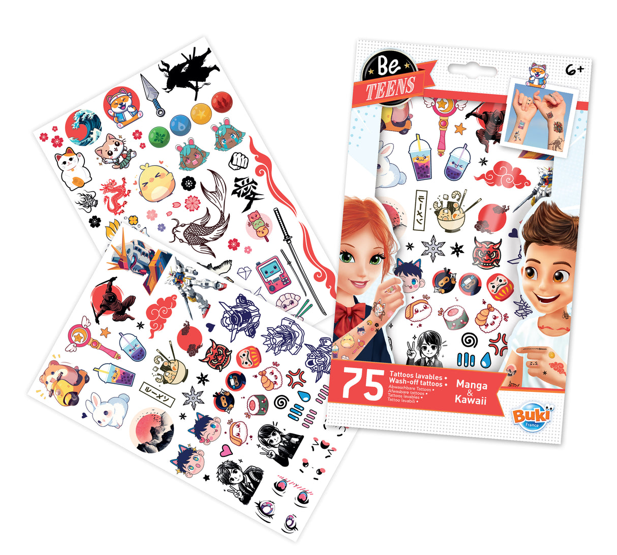 Buki Washable Tattoo Set Manga Style 75 pc TA007I
