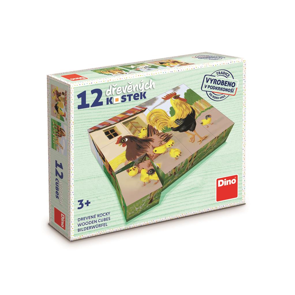 Dino Cube Puzzle 12 pc Domestic Animals  64141D