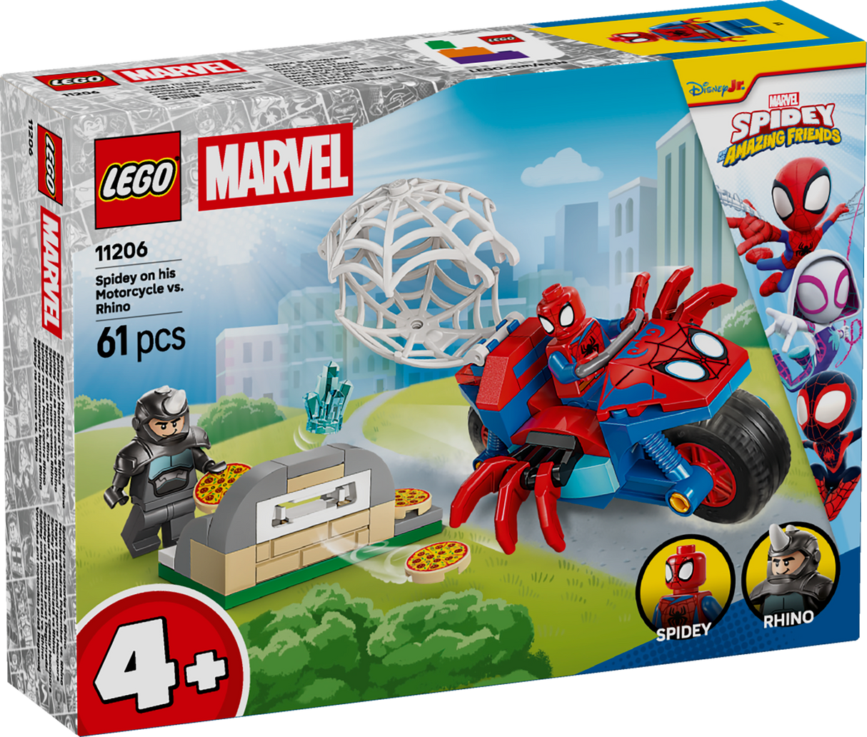 LEGO Spidey on his Motorcycle vs. Rhino 11206L