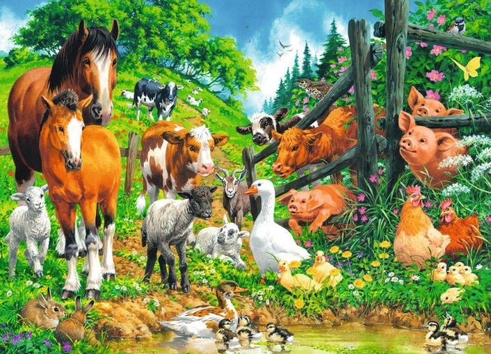 Ravensburger Puzzle 100 pc Animal Get Together 106899V