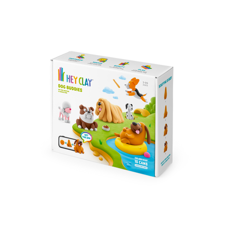 HEY CLAY Modeling Clay 15 Pieces: Dog Buddies 15030E