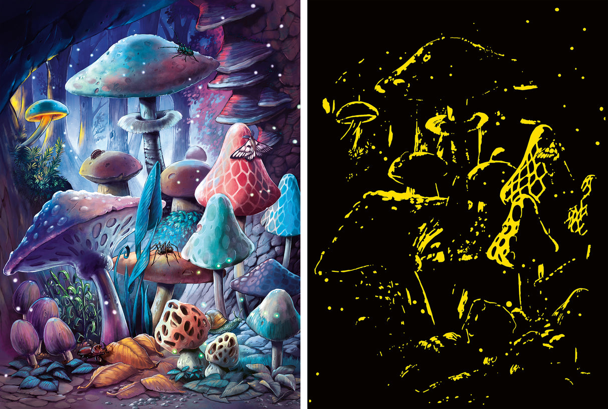 Ravensburger Glow In The Dark Puzzle 500 Pieces: Moonlight Mushrooms 12001386V