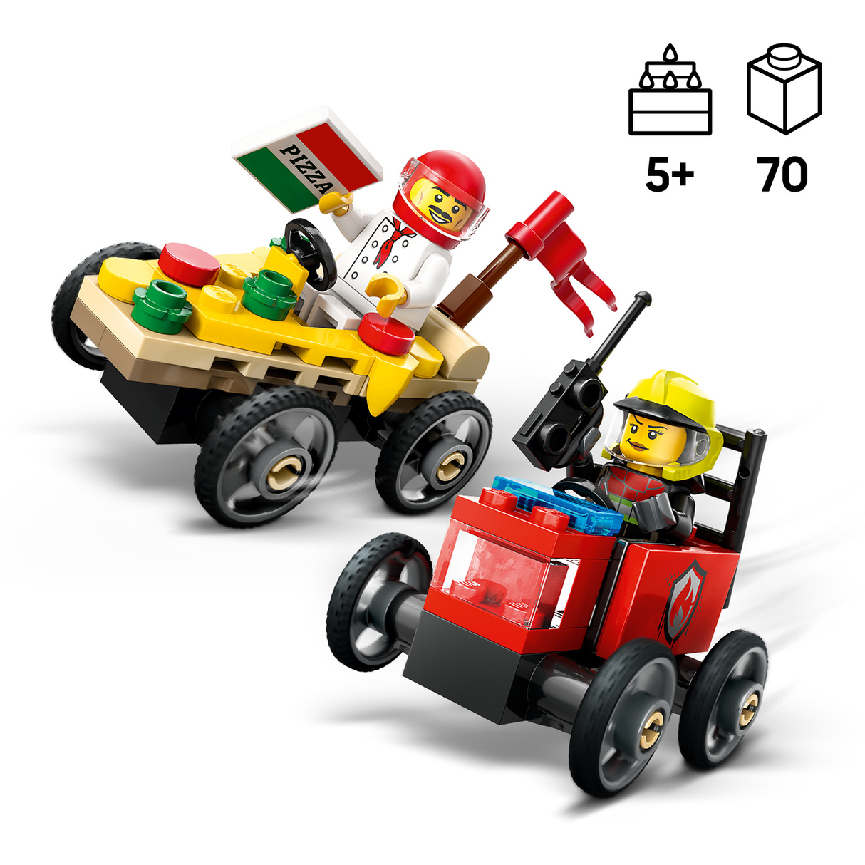 LEGO City Pizza vs. Fire Truck Race Car Pack 60458L