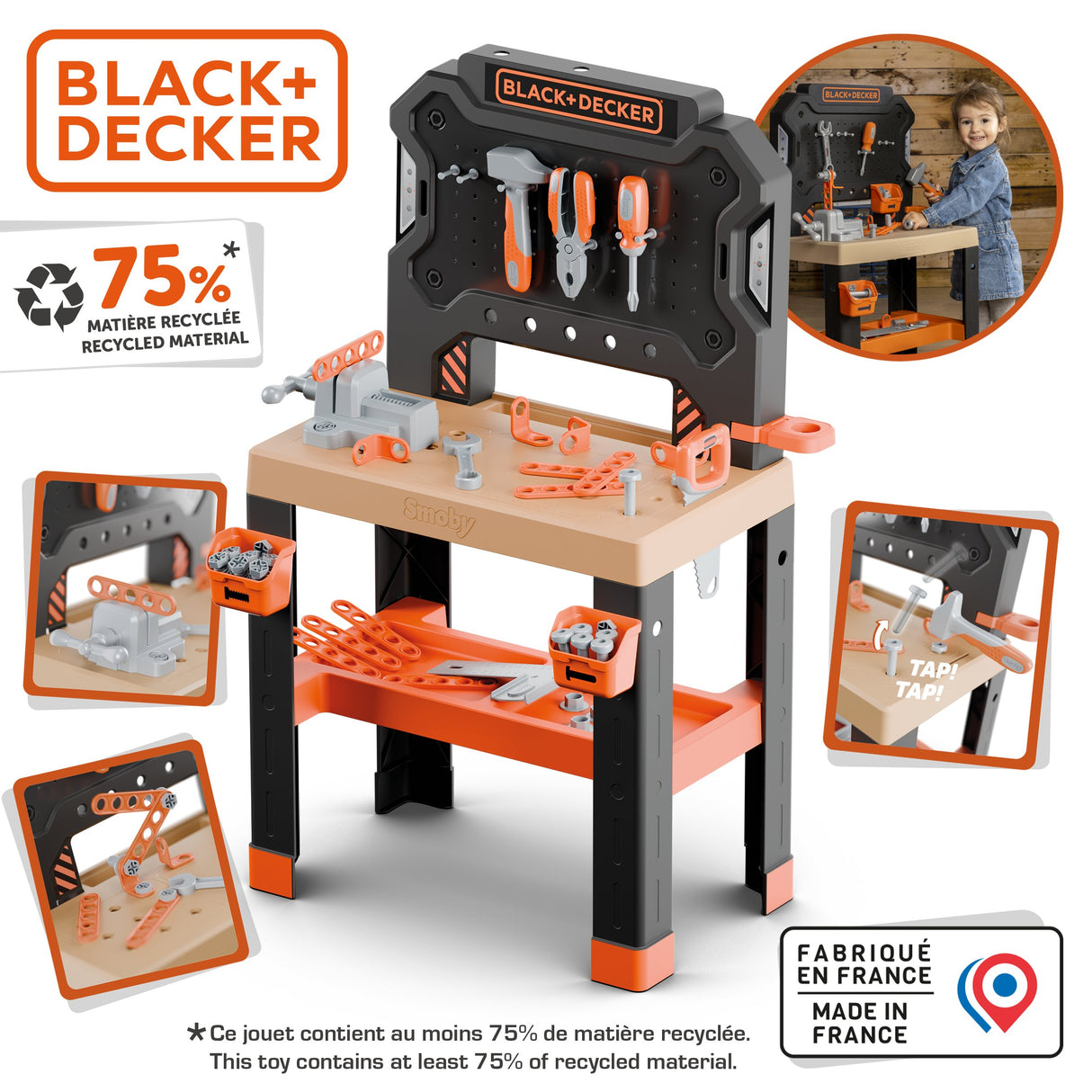 Smoby B&D Bricolo Workbench 78 Pieces 360739S