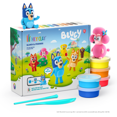 HEY CLAY Modeling Clay 15 Pieces: Bluey & Friends 15031E