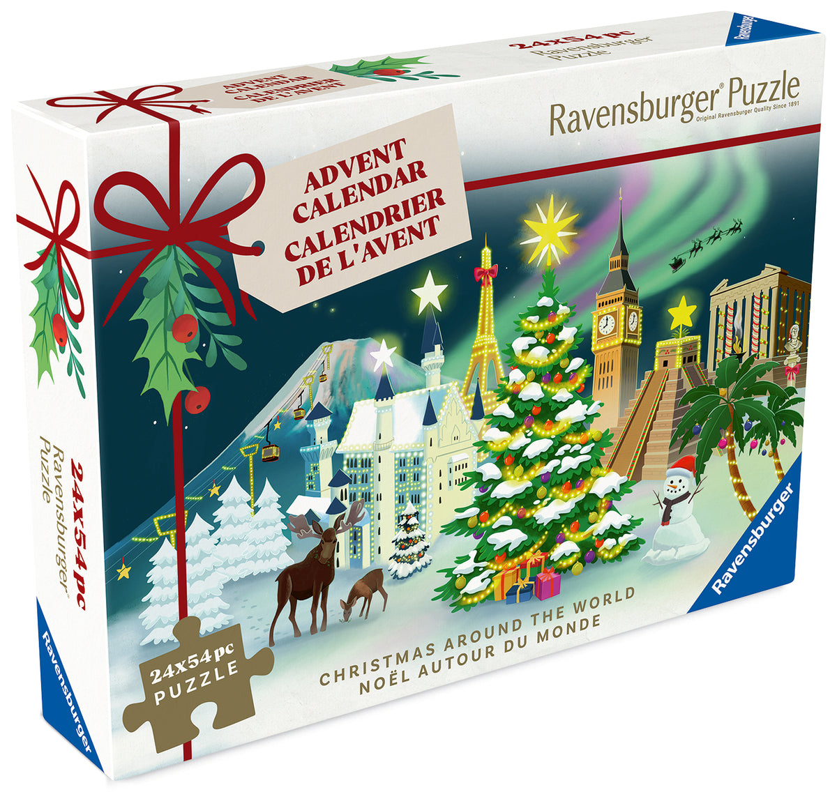 Ravensburger Puzzle Advent Calendar 24x54 Pieces: Christmas Around The World 12004246V