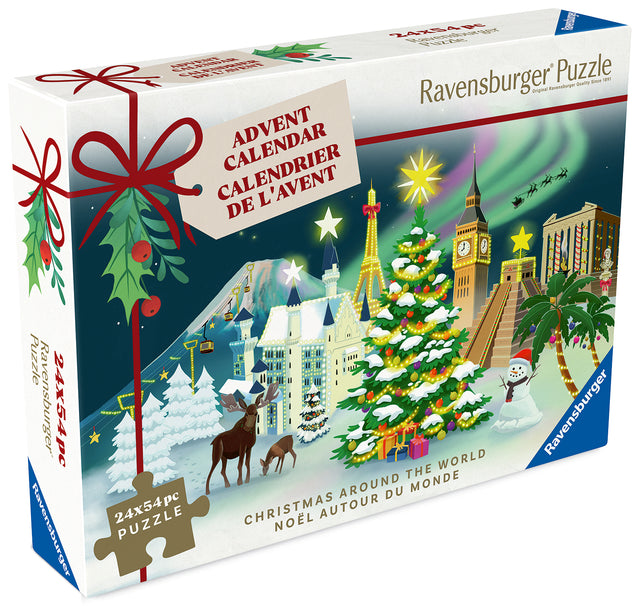 Ravensburger Puzzle Advent Calendar 24x54 Pieces: Christmas Around The World 12004246V