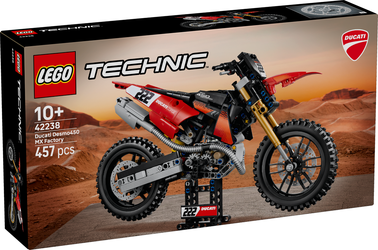 LEGO Technic Ducati Desmo450 MX Factory Motorcycle 42238L