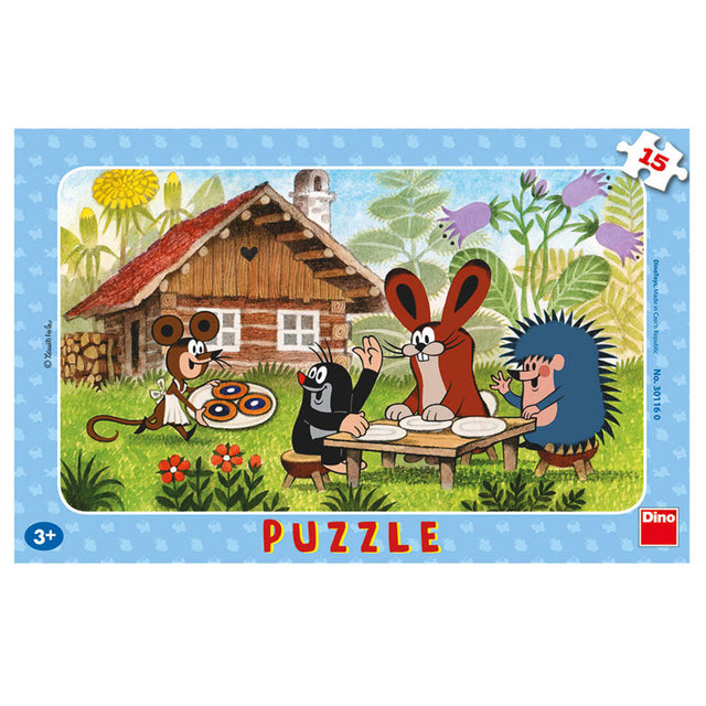 Dino Frame Puzzle 15 pc small, Little Mole 30116D
