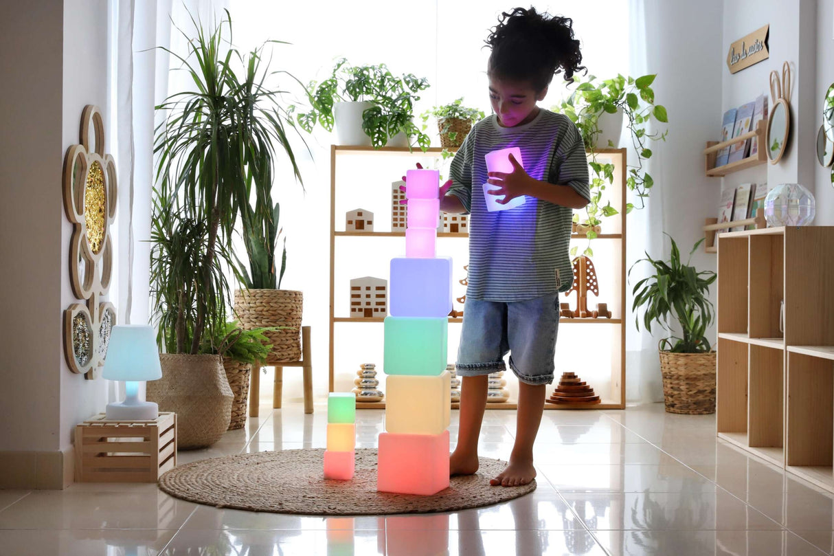 TTS Sensory ICT Glow Construction Blocks 12pk EY06793B