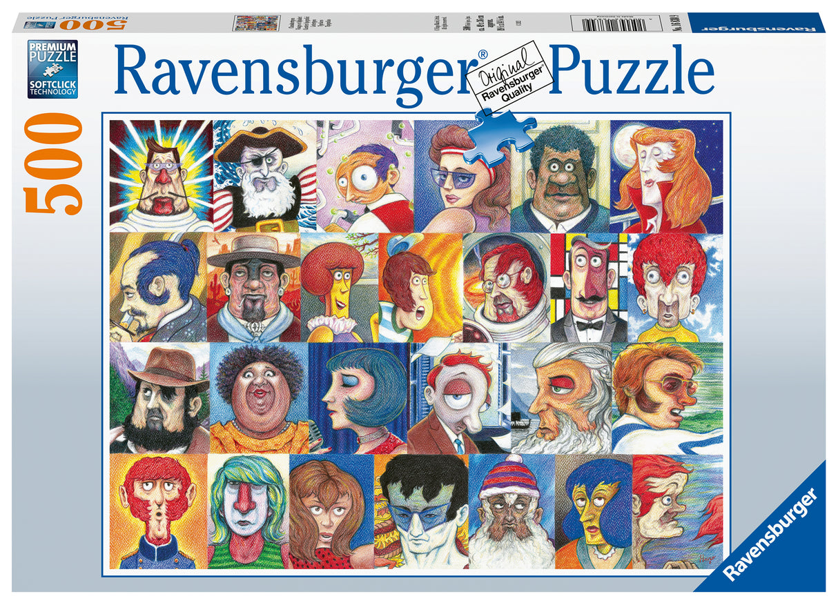 Ravensburger Puzzle 500 pc Typical Faces 168309V