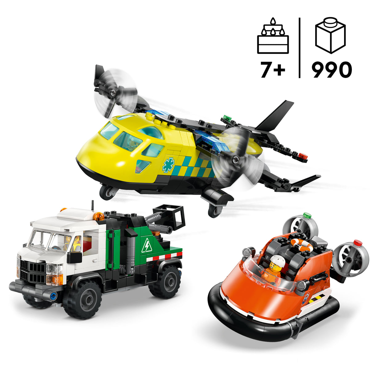 LEGO City Airplane, Service Truck & Hovercraft Remix 60505L