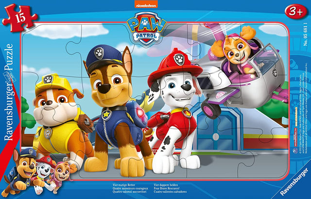 Ravensburger Frame Puzzle 15 pc Paw Patrol Four brave defenders 056811V