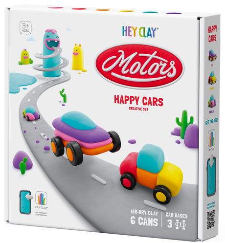 HEY CLAY Modeling Clay Happy Cars with Wheels 60902E
