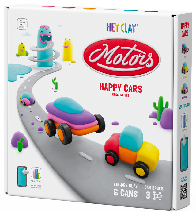 HEY CLAY Modeling Clay Happy Cars with Wheels 60902E