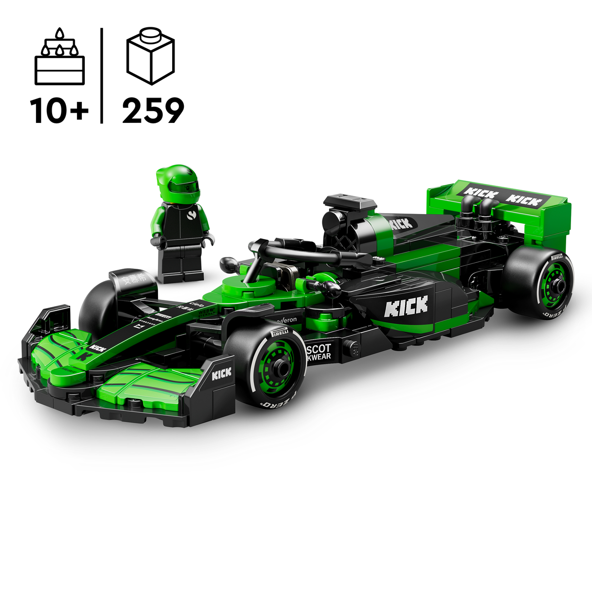 LEGO Speed Champions KICK Sauber F1 Team C44 Race Car 77247L