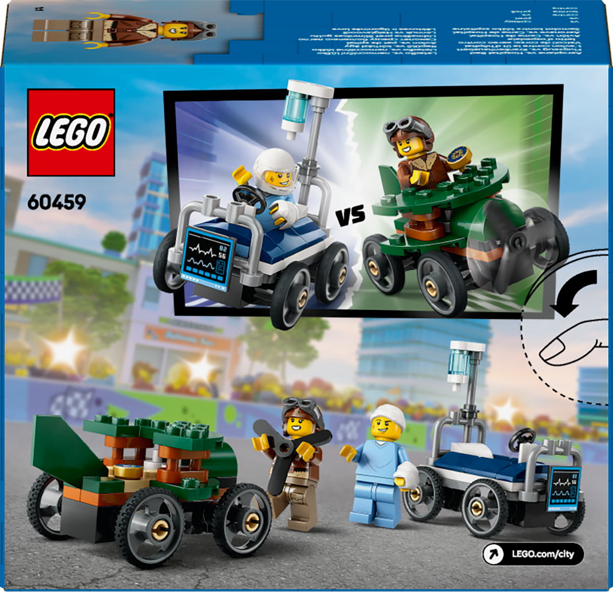 LEGO City Aeroplane vs. Hospital Bed Race Car Pack 60459L