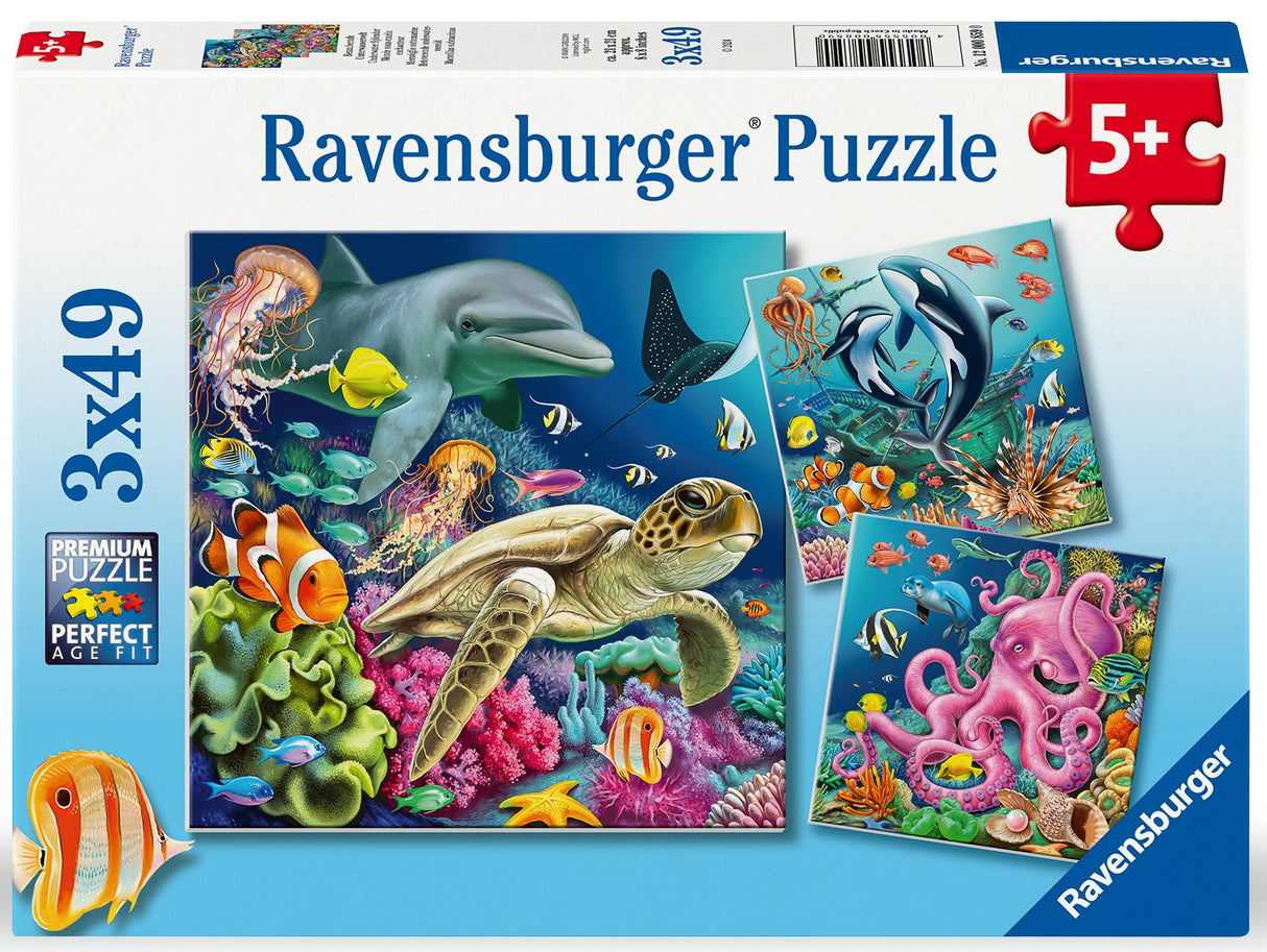 Ravensburger puzzle 3x49 pc Sea Animals 12000859V